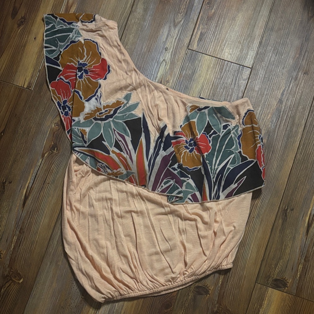 Free People Annka Bubble one-shoulder floral print top Medium - Picture 3 of 4